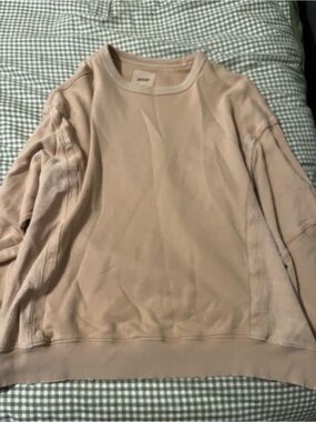 aerie Relaxed Scoop Crewneck sweatshirt in tan